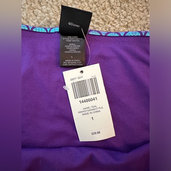 Hot Topic Sz 1 Disney The Little Mermaid Ariel Swim Bottoms Women’s XL, 14/16 - Picture 10 of 13